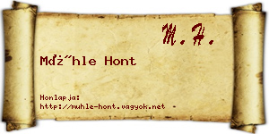 Mühle Hont névjegykártya